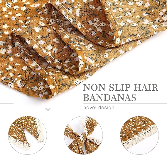 3 - Piece Lace - Trimmed Chiffon Floral Headscarves: Soft and Skin - Friendly, Unlock Sweet and Romantic Styles
