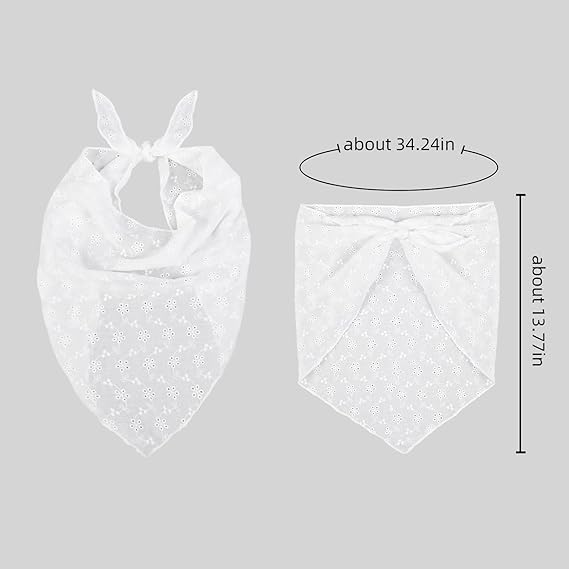 White Hollow - Out Pattern Headscarf: Exquisite Design, Create Elegant Retro Style