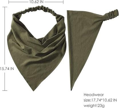 6 - Piece Elastic Triangle Headscarf Set: Multiple Colors Available, Comfortable Wrapping, Create Versatile Looks