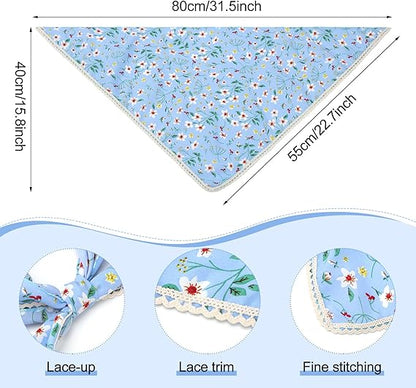 6 - Piece Small Floral Triangle Headscarf Set: Romantic Lace Decoration, Multi - size for Diverse Styles