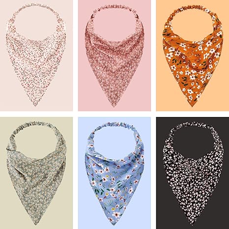 6 - Piece Floral Elastic Headband - style Headscarves: Colorful Patterns, Comfortable Fixing, Create Sweet Daily Looks