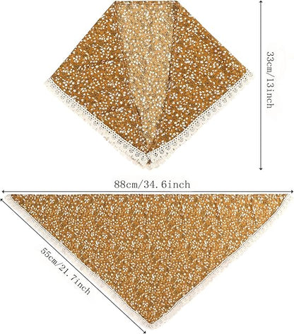 3 - Piece Lace - Trimmed Chiffon Floral Headscarves: Soft and Skin - Friendly, Unlock Sweet and Romantic Styles