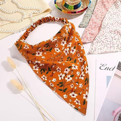 6 - Piece Floral Elastic Headband - style Headscarves: Colorful Patterns, Comfortable Fixing, Create Sweet Daily Looks