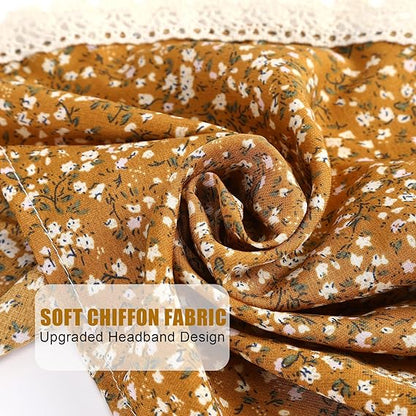 3 - Piece Lace - Trimmed Chiffon Floral Headscarves: Soft and Skin - Friendly, Unlock Sweet and Romantic Styles